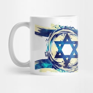 The flag of the State of Israel flutters in the sky Mug